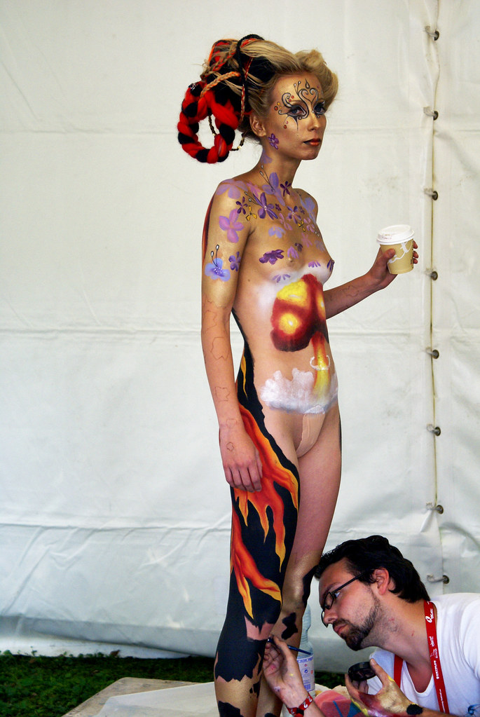 chaw su win add photo nude body paint festival