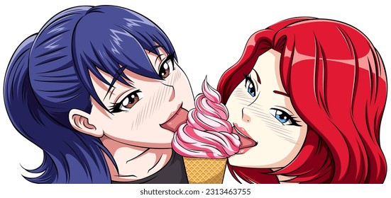 Anime Licking by cow