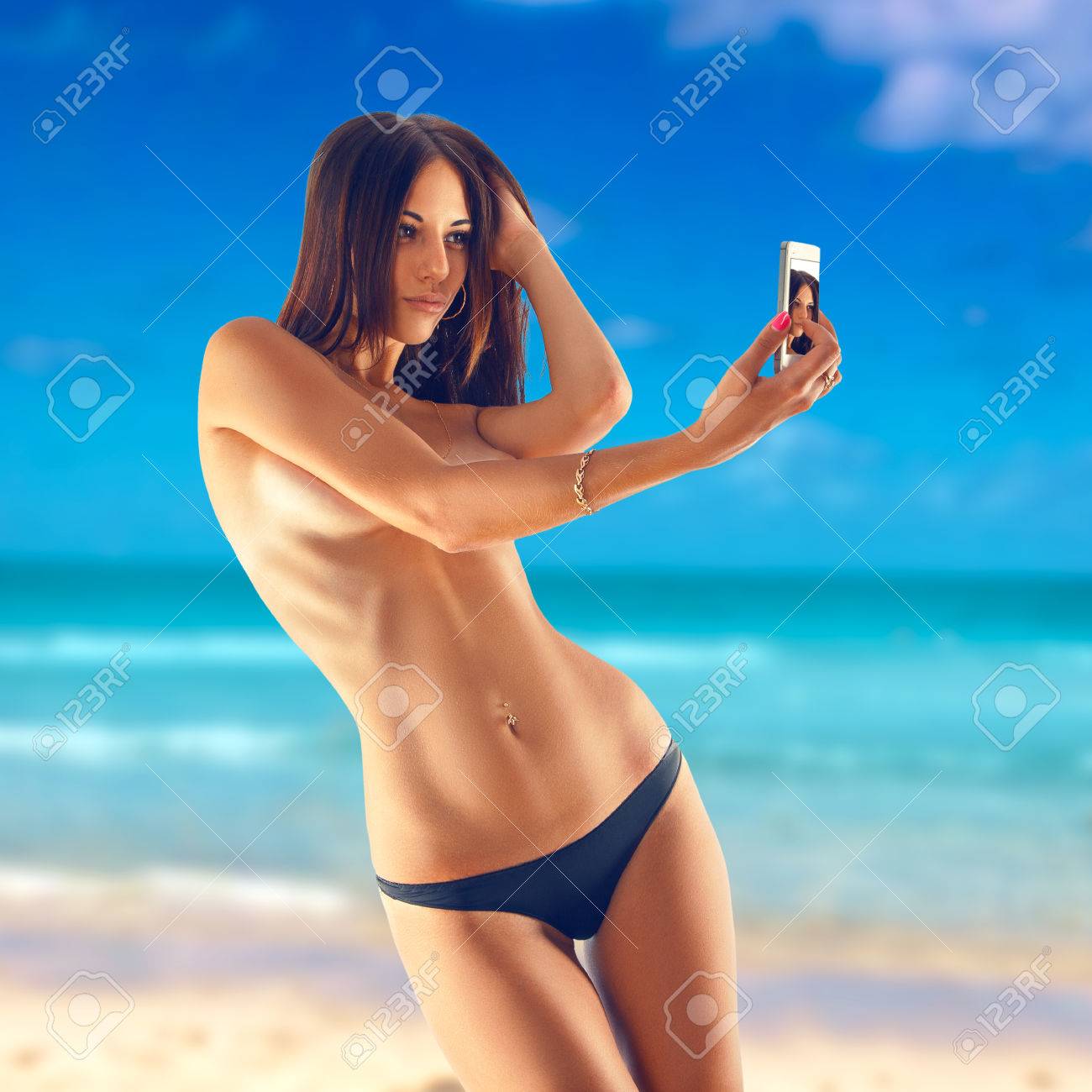 Nude Beach Selfies lecken orgasmus