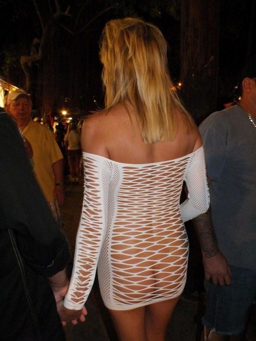 see thru dresses in public