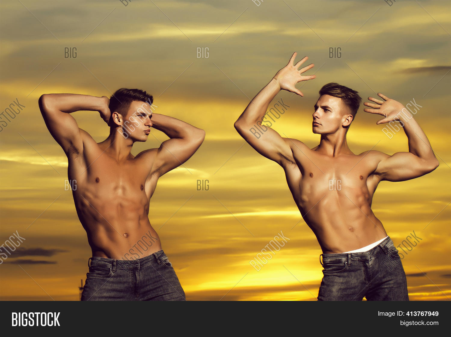 naked twin men