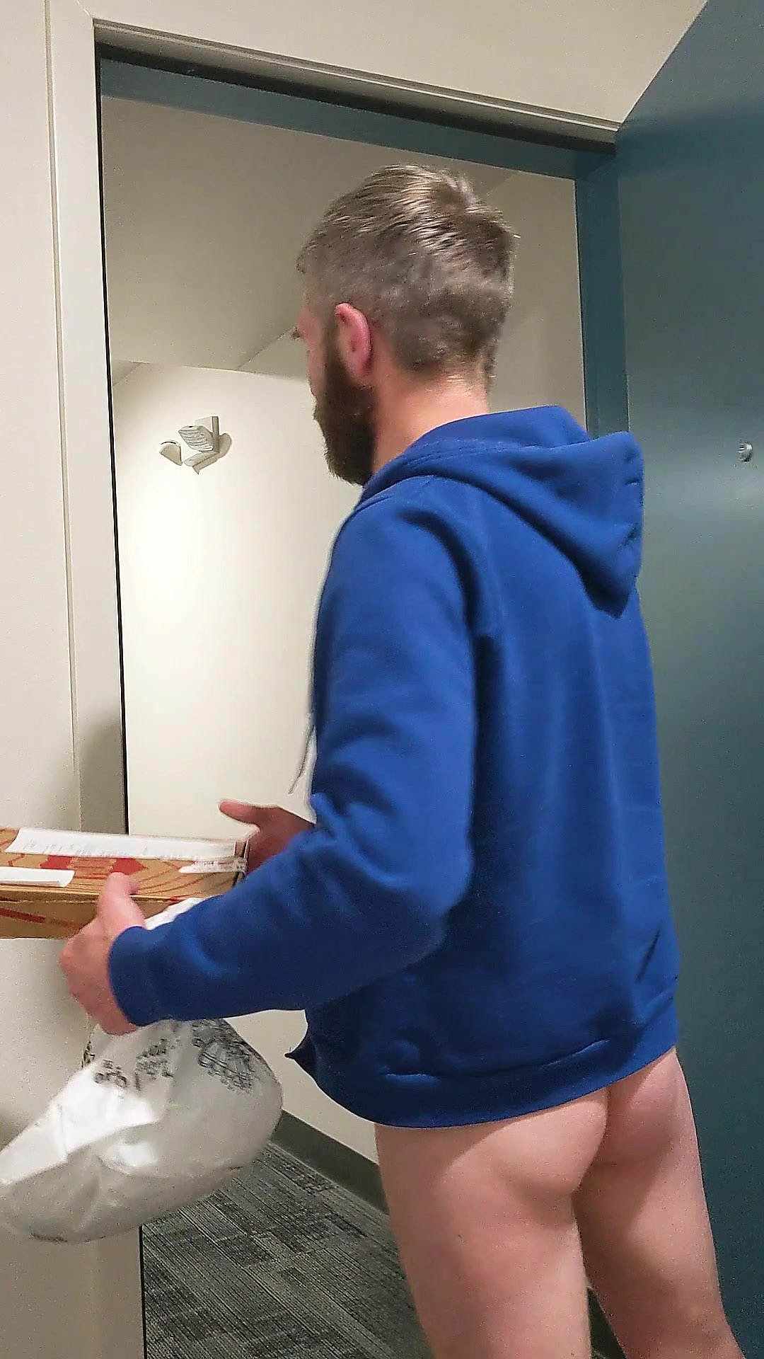 Best of Flashing pizza delivery man